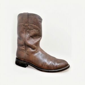 Vintage Dan Post Men's Brown Leather Roper Cowboy Boots Style 6587 Size 10D